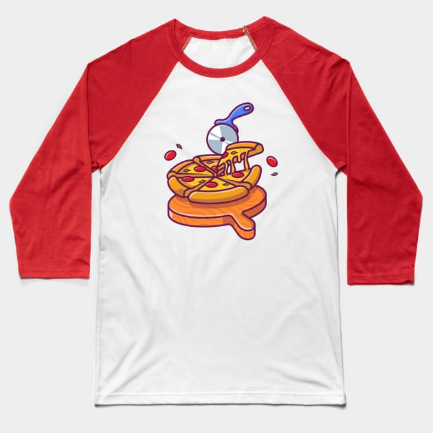 Pizza Slice Melted Baseball T-Shirt by Catalyst Labs